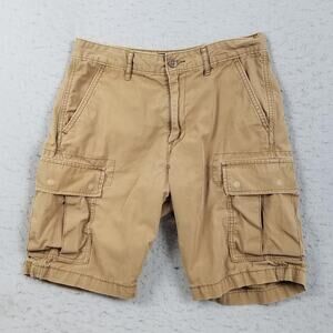 Levi's Shorts Mens 30 Khaki Tan Cargo Ripstop Utility Button Flap Pockets